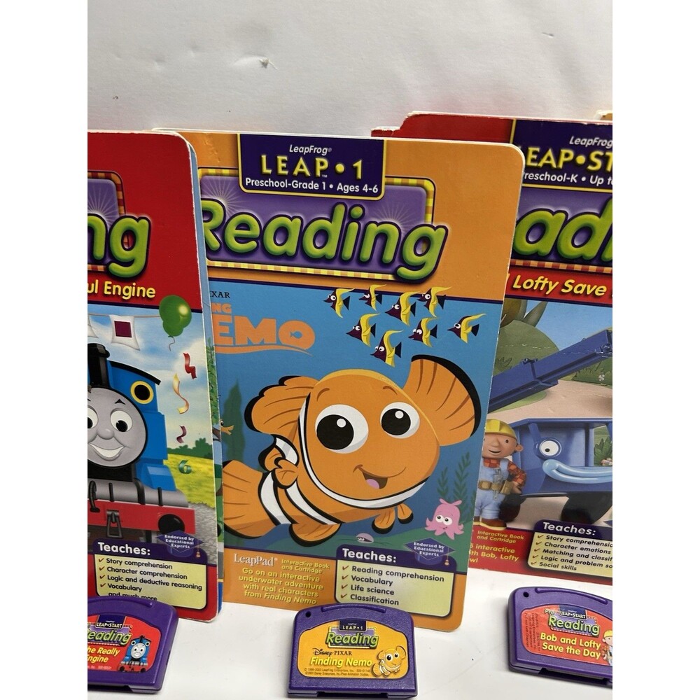 LeapFrog LeapPad Leap one Books & Cartridge Learning Tad Thomas Nemo Bob 6 - Picture 3 of 14
